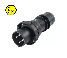 CEE-ATEX-Stecker 125 A, IP66, gerade, mit Mantelklemmen, ATEX II 2GD