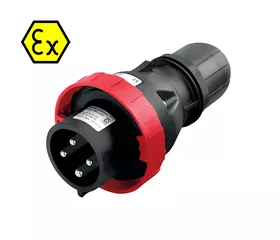 CEE-ATEX-Stecker 32 A, IP66, gerade, mit Schraubanschluss, ATEX II 2GD
