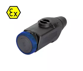 CEE-ATEX-Kupplung 16 A, IP66, gerade, mit Mantelklemmen, ATEX II 2GD