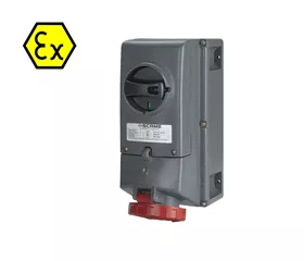 CEE-ATEX-Sicherheitssteckdose 32 A, IP66, verriegelt, mit Sicherungsträger, ATEX II 2D