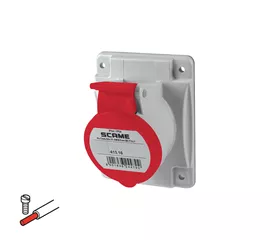 CEE-Einbausteckdose 16 A, IP44/IP54, abgewinkelt mit Schraubklemmen