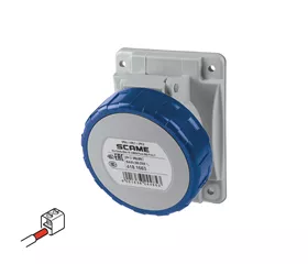 CEE-Einbausteckdose 125 A, IP66/IP67/IP69, abgewinkelt mit Mantelklemmen