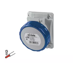 CEE-Einbausteckdose 16 A, IP66/IP67/IP69, abgewinkelt mit Schraubklemmen