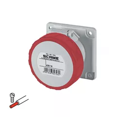 CEE-Einbausteckdose 16 A, IP66/IP67/IP69, gerade mit Schraubklemmen