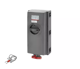 CEE-Steckdose mit Verriegelung 125 A, ATEX Zone 22, IP66/IP67/IP69