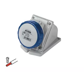 CEE-Aufbausteckdose 16 A, IP66/IP67/IP69, abgewinkelt mit Schraubklemmen