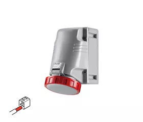 CEE-Aufbausteckdose 125 A, IP66/IP67/IP69, abgewinkelt mit Mantelklemmen