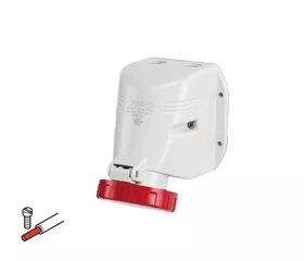 CEE-Aufbausteckdose 16 A, IP66/IP67/IP69, abgewinkelt mit Schraubklemmen