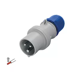 CEE-Stecker 16 A, IP44/IP54, gerade, mit Schraubklemmen