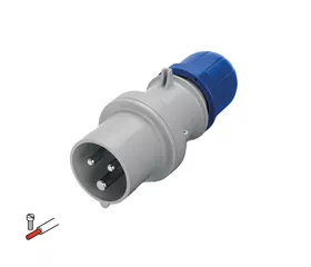 CEE-Stecker 32 A, IP44/IP54, gerade, mit Schraubklemmen