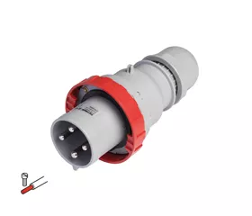 CEE Stecker 32 A, IP44|54, gerade mit Schraubanschluss | Phasenwender