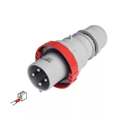 CEE-Stecker 125 A, IP66/IP67/IP69, gerade, mit Mantelklemmen