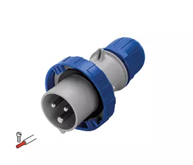 CEE-Stecker 16 A, IP66/67/69, gerade, mit Schraubanschluss