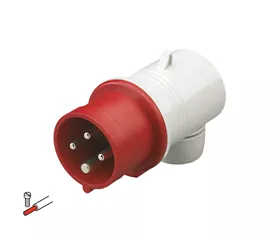 CEE-Winkelstecker 16 A, IP44, 90°, mit Schraubanschluss