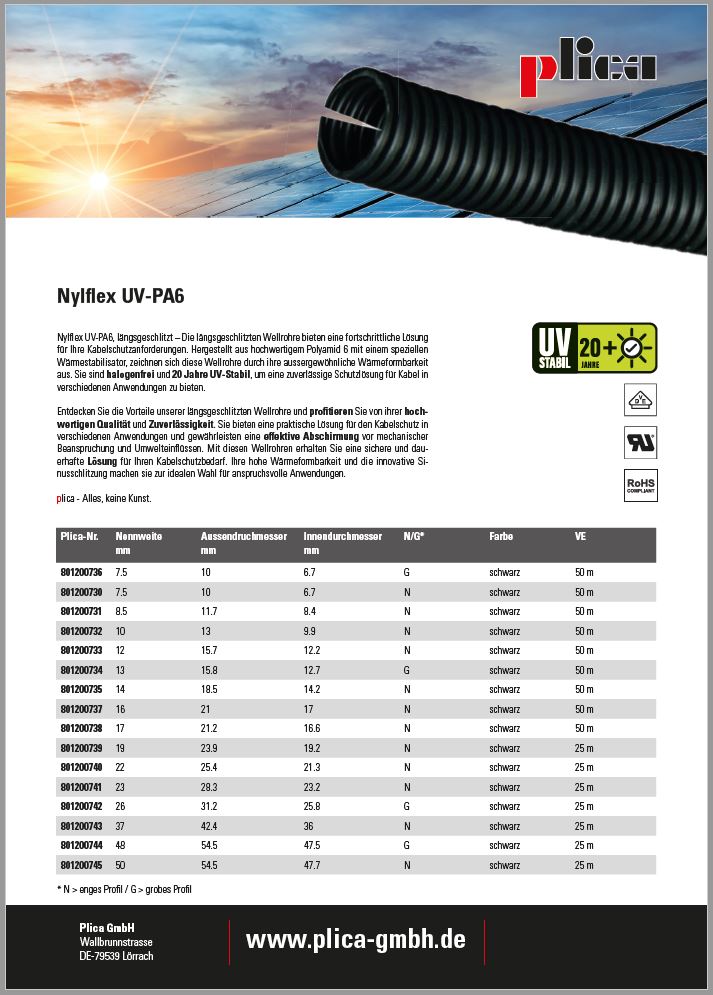 Nylflex UV längsgeschlitzt