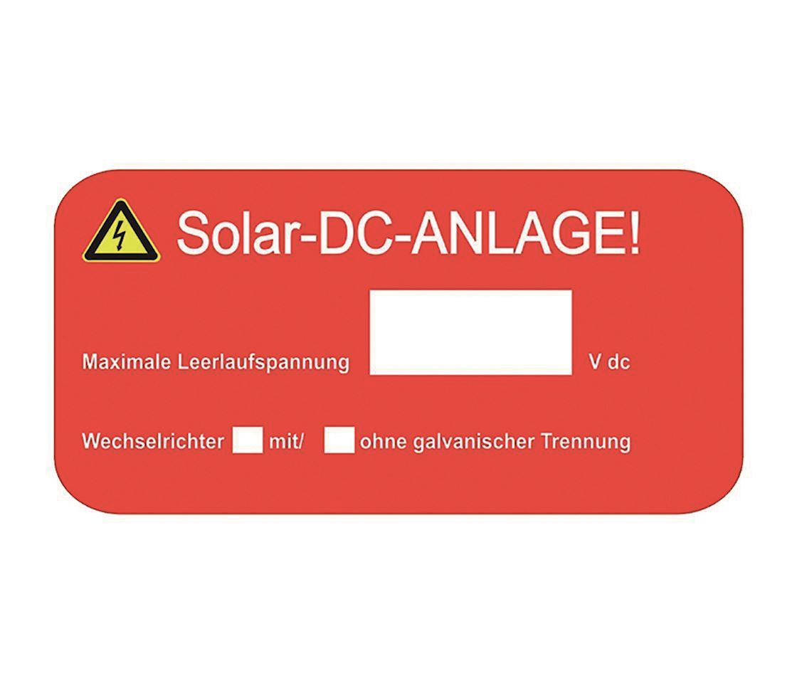 Signalrote Vinylfolie-Etiketten EET PVC 50x90 mm