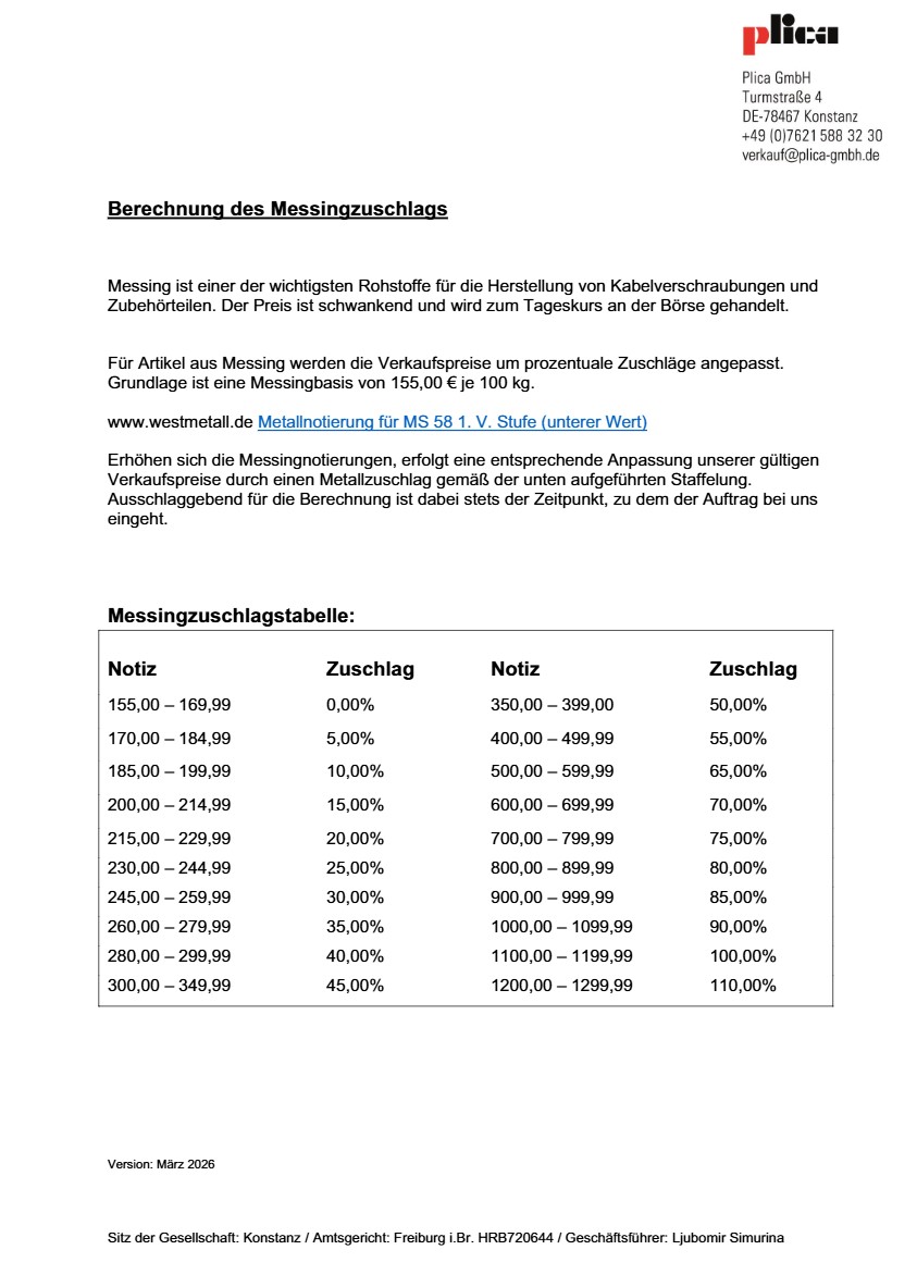 Messingzuschlag